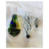 3 Pc. Murano Glass pendants longest 2 3/4"