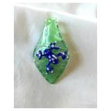 Murano Glass Pendant w/ frog 2 1/4"l