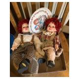 Seymour Mann porcelain Raggedy Anne & Andy dolls