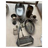 Silver plated pcs, bowl-12", ring holder, trays -