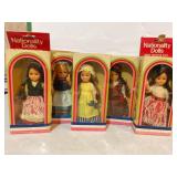 5 Nationally Dolls, 6" tall, W/ sleeping eyes,