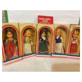 5 Nationally Dolls, 6" tall, w/ sleeping eyes,