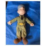 Beetle Bailey plastic & plush doll 14" tall