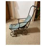 Vintage baby stroller metal, 23" x 14 1/2",