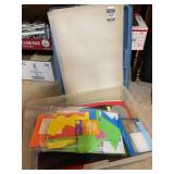 Tote w/ Needle point plastic canvases, various
