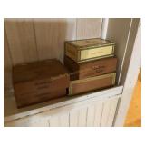 5 Vtg cigar boxes, Demi Tasse, Caribbean p