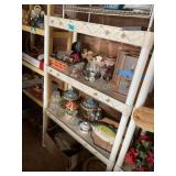 Shelving units w/contents, music boxes, C