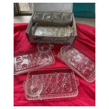 14 pc anchor Hocking colonial lady cup & trays