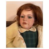 Porcelain doll 29" tall, cloth doll, various