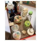 20+ Misc. perfume bottles, Avon, etc., trinket