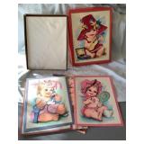 Box of Vtg oversized greeting cards/envelopes,