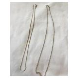 925 Silver 2 Necklace chains 18" & 20" (marked