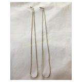 925 Silver 2 necklace chains 18" (marked on l
