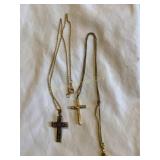 2 Cross pen and necklaces, 1 marked 1/20, 12 kt,
