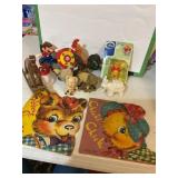 Sandstone figures, kids books, Mario & Pooh