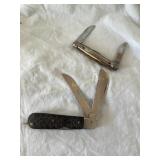 2 Pocket knives, largest is 3.5" blade