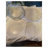3 glass, serving platters 13" dia,  glass