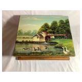 Hand painted wood box 11"x13ï¿½x4ï¿½