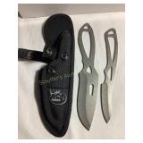 2 pc. RMEF Buck Big Game paklite knifes w/sheath