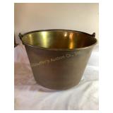 E. Miller & Co. Brass bucket w/handle, 11x16"
