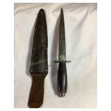 Fighting knife w/sheath, 8" blade