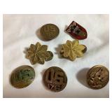 Misc. brass military insignia, US army 29th &