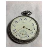 Waltham pocket watch, nickel plated, 15 jewels,
