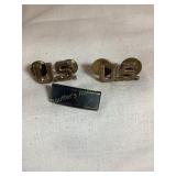 2 US Sterling military pins collar pins & first