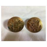 WW II US Army  brass eagle cap insignia pins,