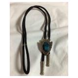 Arrowhead bolo tie w/faux turquoise type stone,