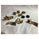5+ gold tone cuff links, 1 Hickok