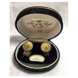 Swank genuine Mexican coin cuff links w/orig box