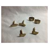 3 pr gold tone cuff links cuff links