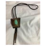 Sterling Native American bolo tie with/turquoise