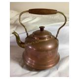 Copper/brass teapot, 9x9"