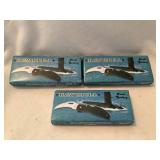 3 Frost Cutlery Hawkbill folding knives, 7002, NIB