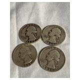 (4) 1954 Washington quarters