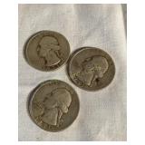 (3) 1953 S Washington quarters