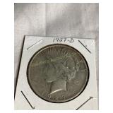 1927 (D) silver peace dollar