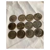 (12) 1971 Kennedy half dollars