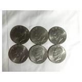 6 Eisenhower dollar coins 1776-1976