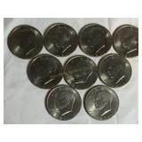 9 1971 Eisenhower dollar coins