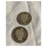 (2) 1898 N/M Barber quarters