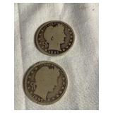 (2) 1897 N/M Barber Quarters