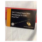 2012 US mint presidential $1 coin proof set