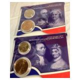 2 US mint presidential $1 coin & first spouse