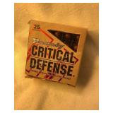 25 Rds., Hornady Critical Defense ammo, 9 mm