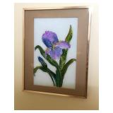 Framed Hand painted glass wall art 11.5'x 14ï¿½