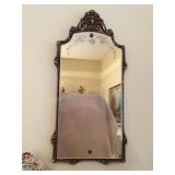 Art Deco beveled,etched glass mirror 14'x29ï¿½