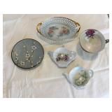 Hand painted dish 7ï¿½,tea cup,2 tea bag